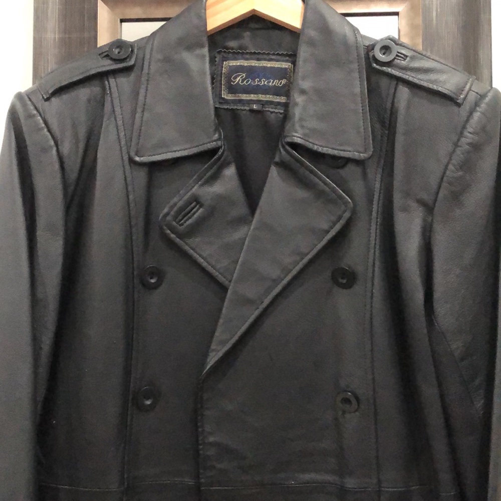Genuine black leather jacket